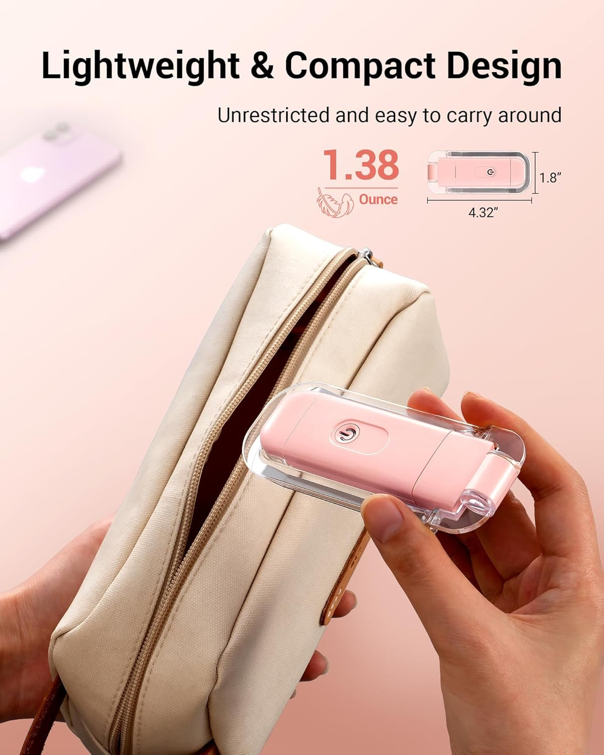 USB Rechargeable Book Light for Reading in Bed, Clip-On LED Reading Lamps Portable Bookmark Lights for Kids, Book Lovers, 4 Brightness Adjustable for Eye Protection (Light Pink)