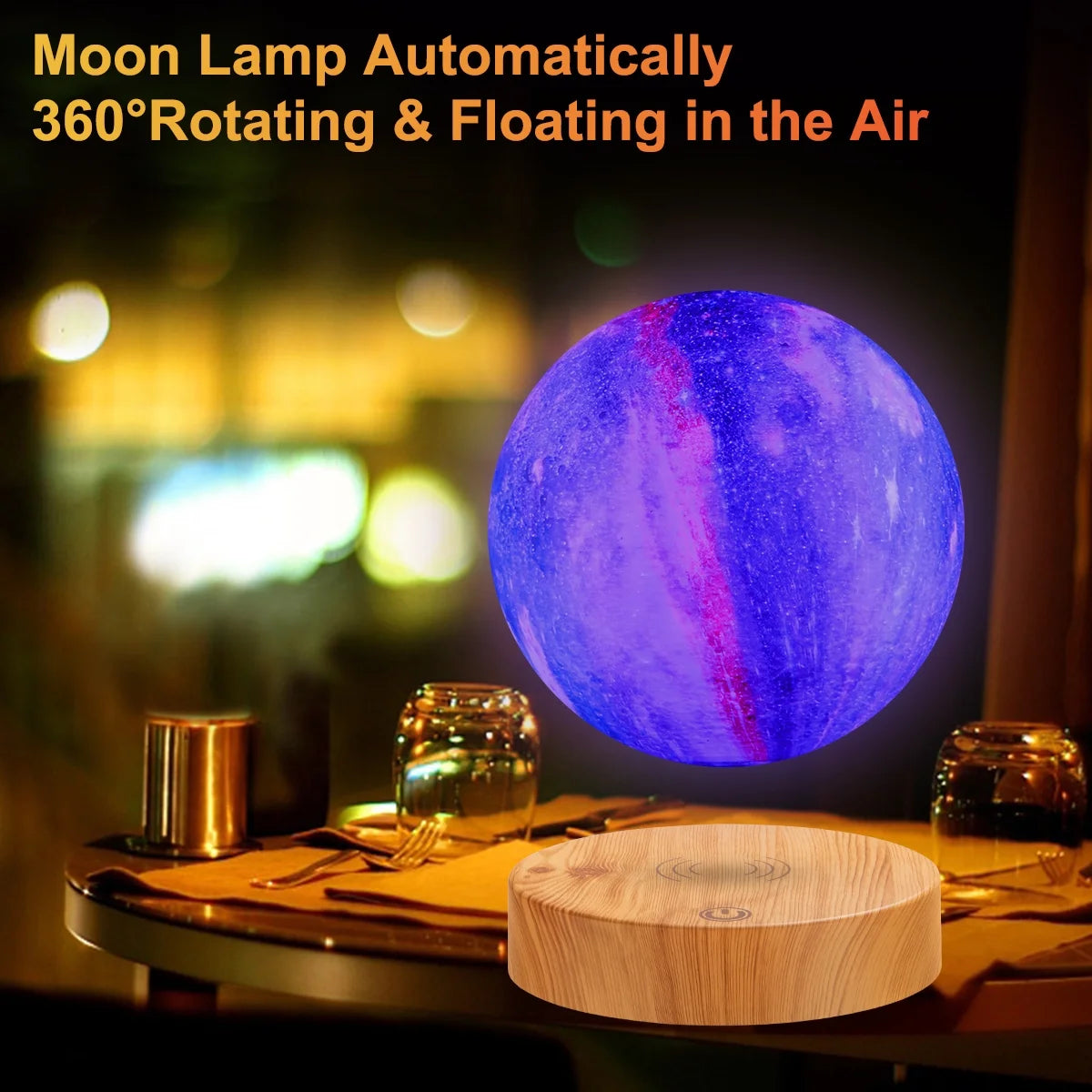 Levitating Moon Table Lamp, 16 Colors, Remote Control, Unique Gifts,Home and Office Decor