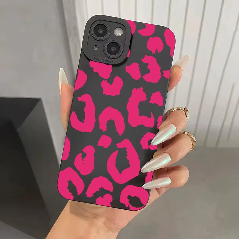 Leopard Design Camera Protective Phone Case for Iphone 16 Cases Iphone 17 Air 15 14 13 12 11 Pro Max 16E XS XR X 7 8 plus Cover