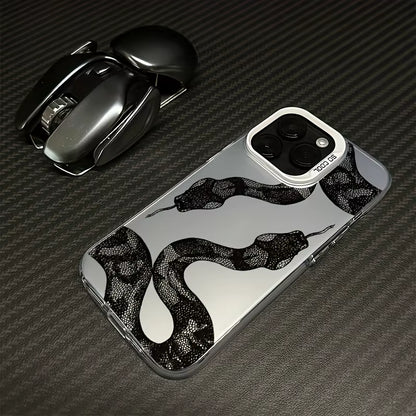 Black Snake, Laser Drop Resistant Color Silver, for Iphone17 16 15 14 13 12 11 Pro Max plus Case Energy Case