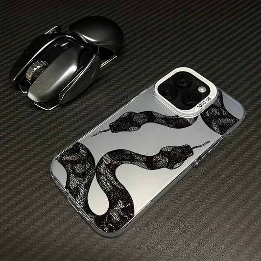 Black Snake, Laser Drop Resistant Color Silver, for Iphone17 16 15 14 13 12 11 Pro Max plus Case Energy Case