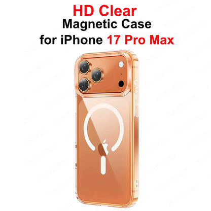 Magnetic Case for Iphone 17 Pro 17 Air 17Pro Max Case Transparent Phone Cover for Iphone17 for Magsafe Charging Shell Accessory