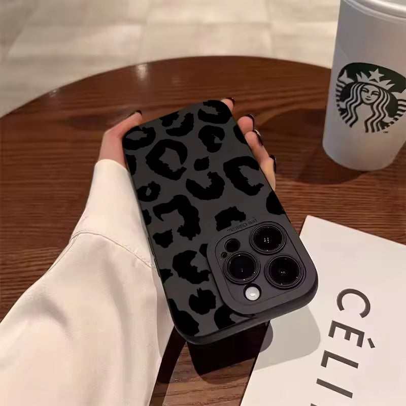 Leopard Design Camera Protective Phone Case for Iphone 16 Cases Iphone 17 Air 15 14 13 12 11 Pro Max 16E XS XR X 7 8 plus Cover