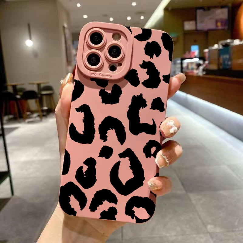 Leopard Design Camera Protective Phone Case for Iphone 16 Cases Iphone 17 Air 15 14 13 12 11 Pro Max 16E XS XR X 7 8 plus Cover