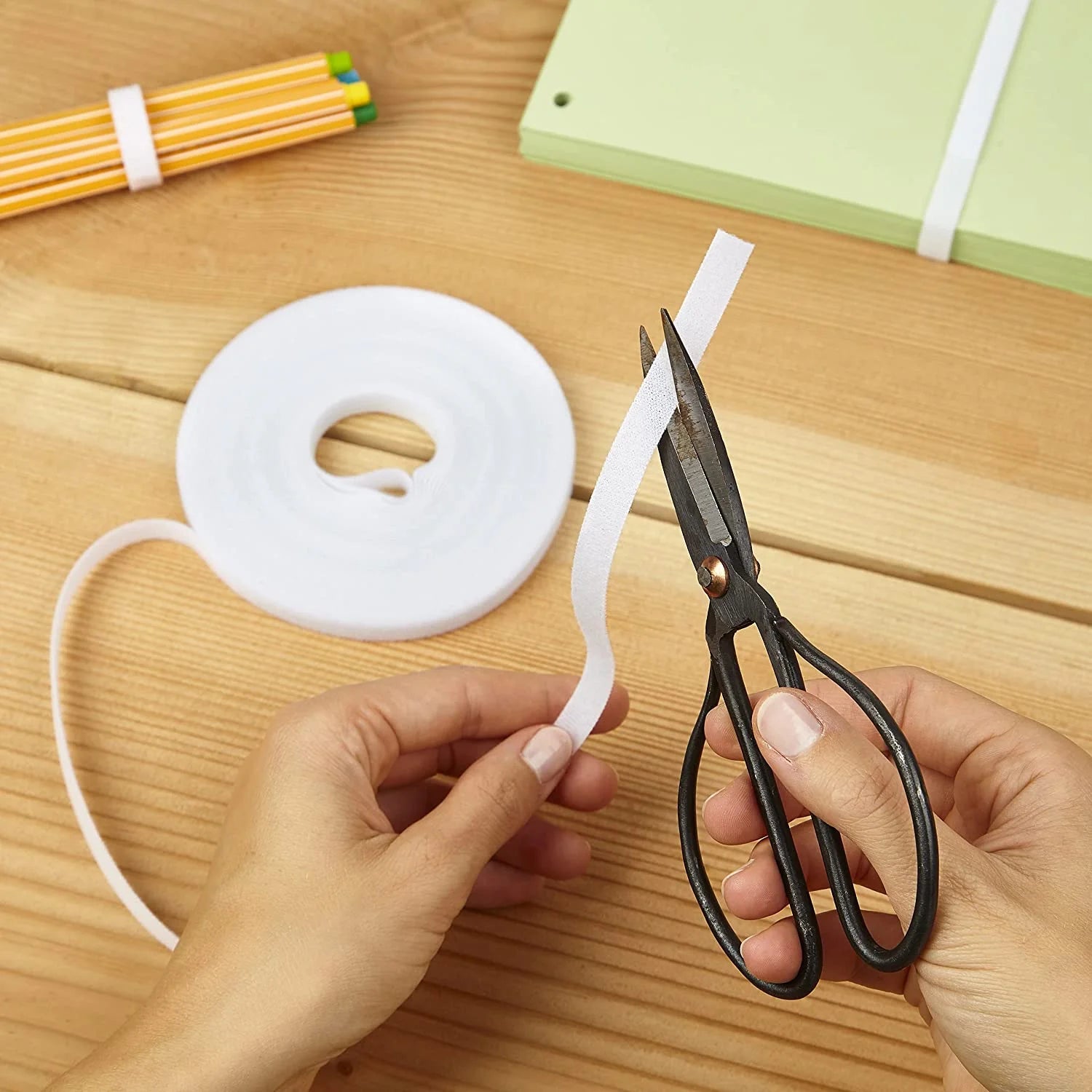 Hook and Loop Tape White: 32Ft Self Adhesive Tape – for Office Organization, Home Organization, Home Office Supplies – Hook and Loop Tape Roll