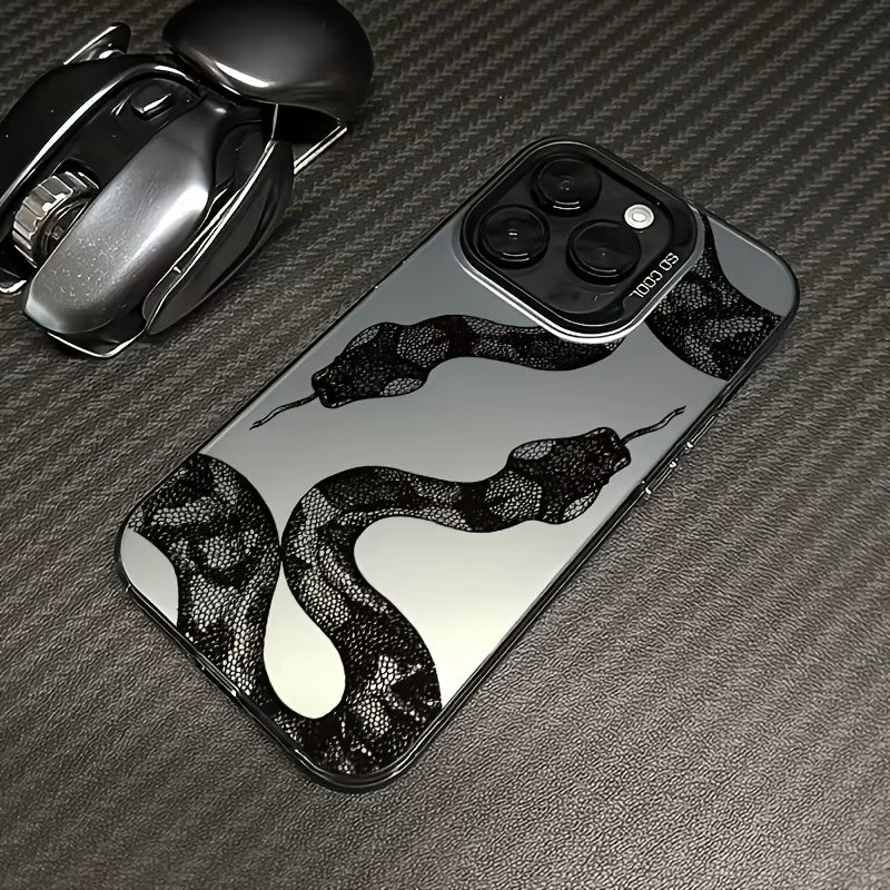 Black Snake, Laser Drop Resistant Color Silver, for Iphone17 16 15 14 13 12 11 Pro Max plus Case Energy Case