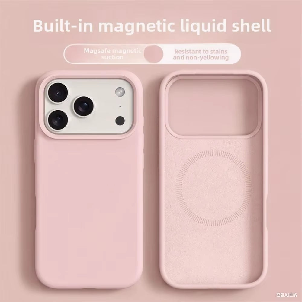 Original Magnetic Phone Case for Iphone 17 16 Pro Max Liquid Silicone Cases for Iphone17 16 Pro Max 17Pro Air Soft Bumper Cover