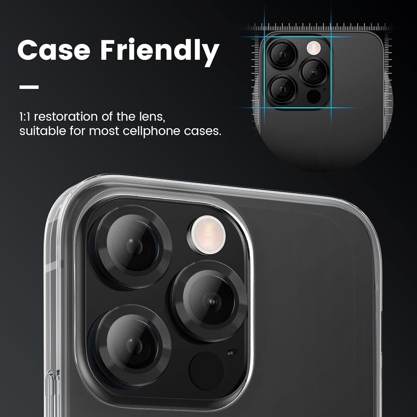 For Iphone 16 15 Pro Max plus Metal Ring Tempered Glass Camera Lens Protector