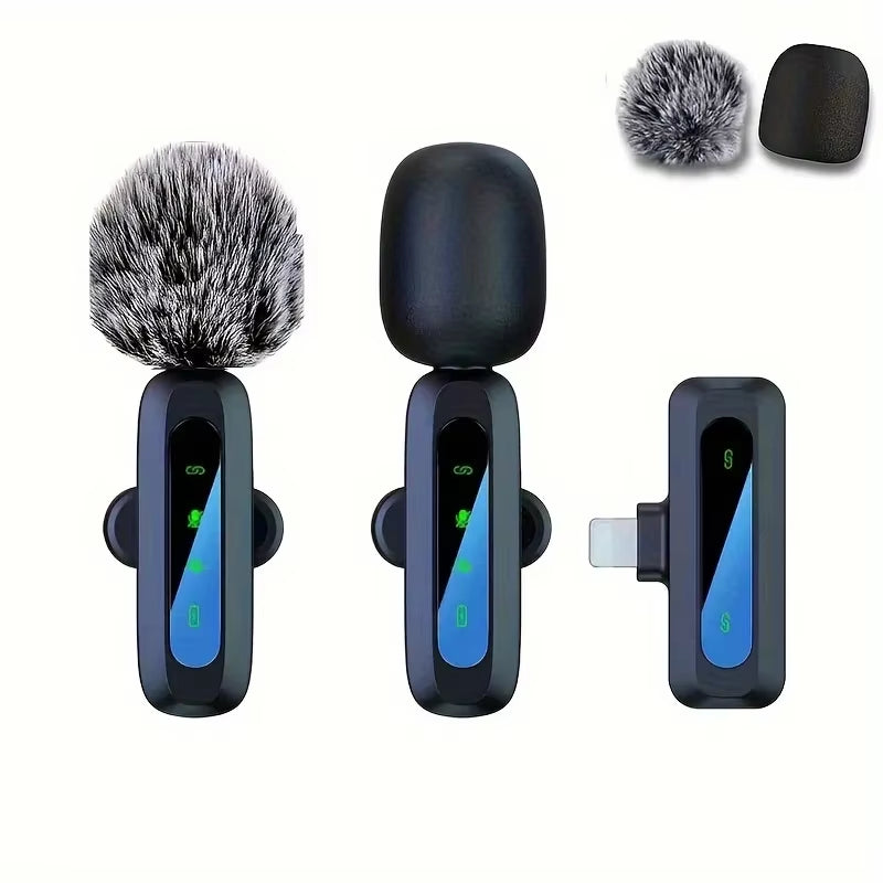 3 in 1 Lavalier Microphone Wireless Mini Mic for Phone/Tablet/Pc Video Recording Clip-On 2 Mics for Vlog Podcast Content Creator