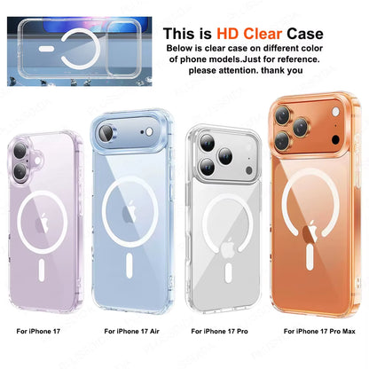 Magnetic Case for Iphone 17 Pro 17 Air 17Pro Max Case Transparent Phone Cover for Iphone17 for Magsafe Charging Shell Accessory