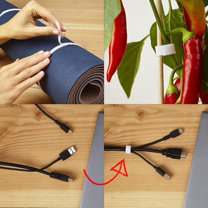 Hook and Loop Tape White: 32Ft Self Adhesive Tape – for Office Organization, Home Organization, Home Office Supplies – Hook and Loop Tape Roll