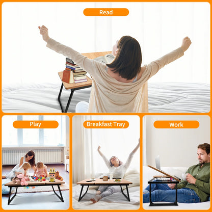 Laptop Bed Tray Table,  Adjustable Foldable Lap Desk for Bed and Sofa, Laptop Desk Notebook Stand for Eating Breakfast, Reading Book